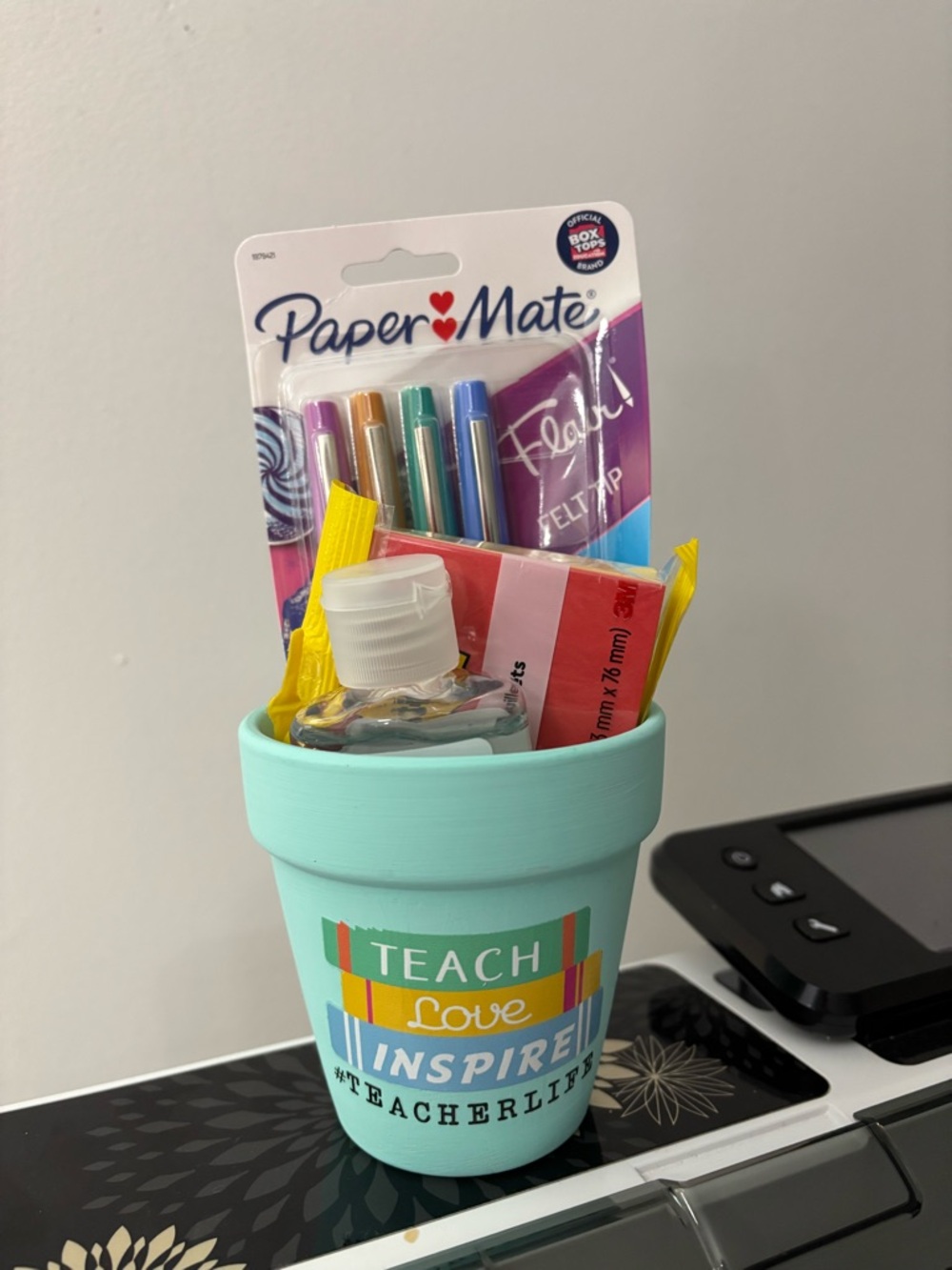 Paper Mate Pen Set with Mint Teacher Gift Pot - Teach Love Inspire